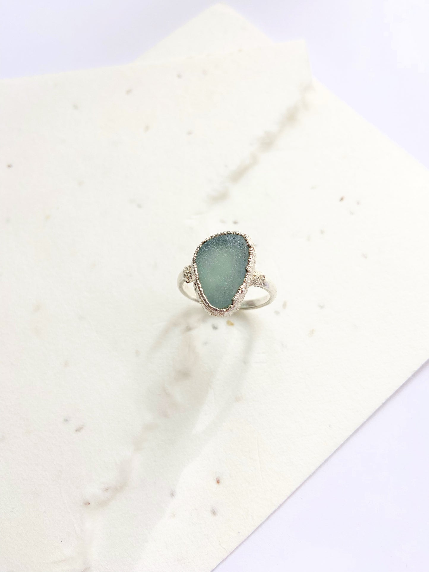 Blue Sea Glass Ring