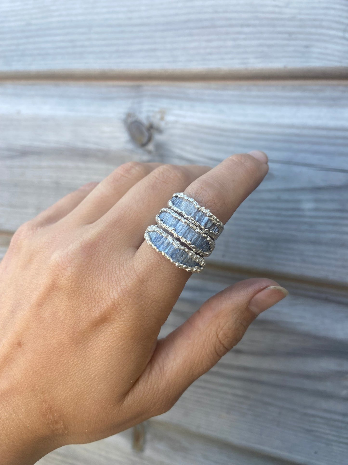Kyanite Cigar Band Ring - Oggie and Co