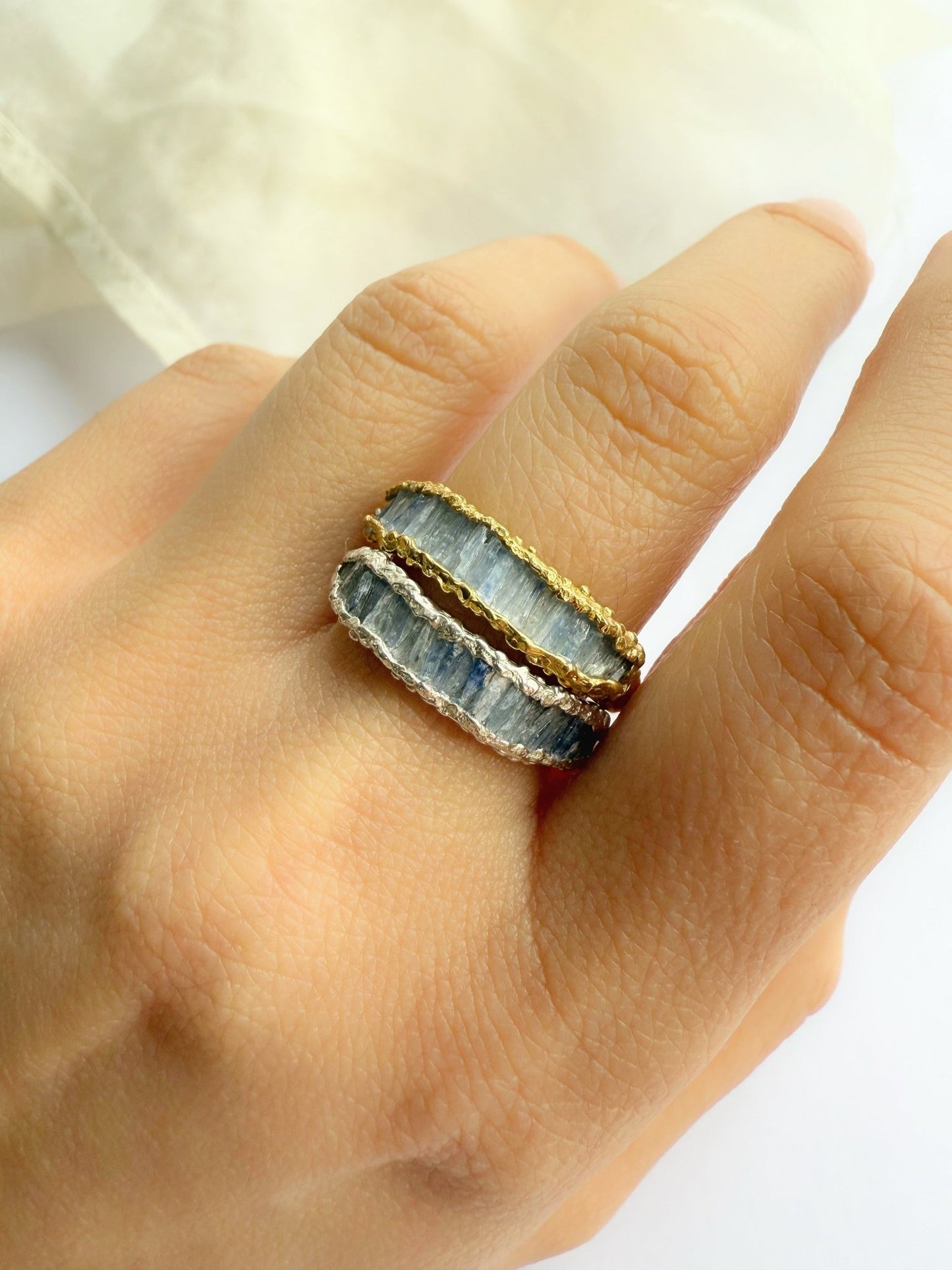 Kyanite Cigar Band Ring - Oggie and Co