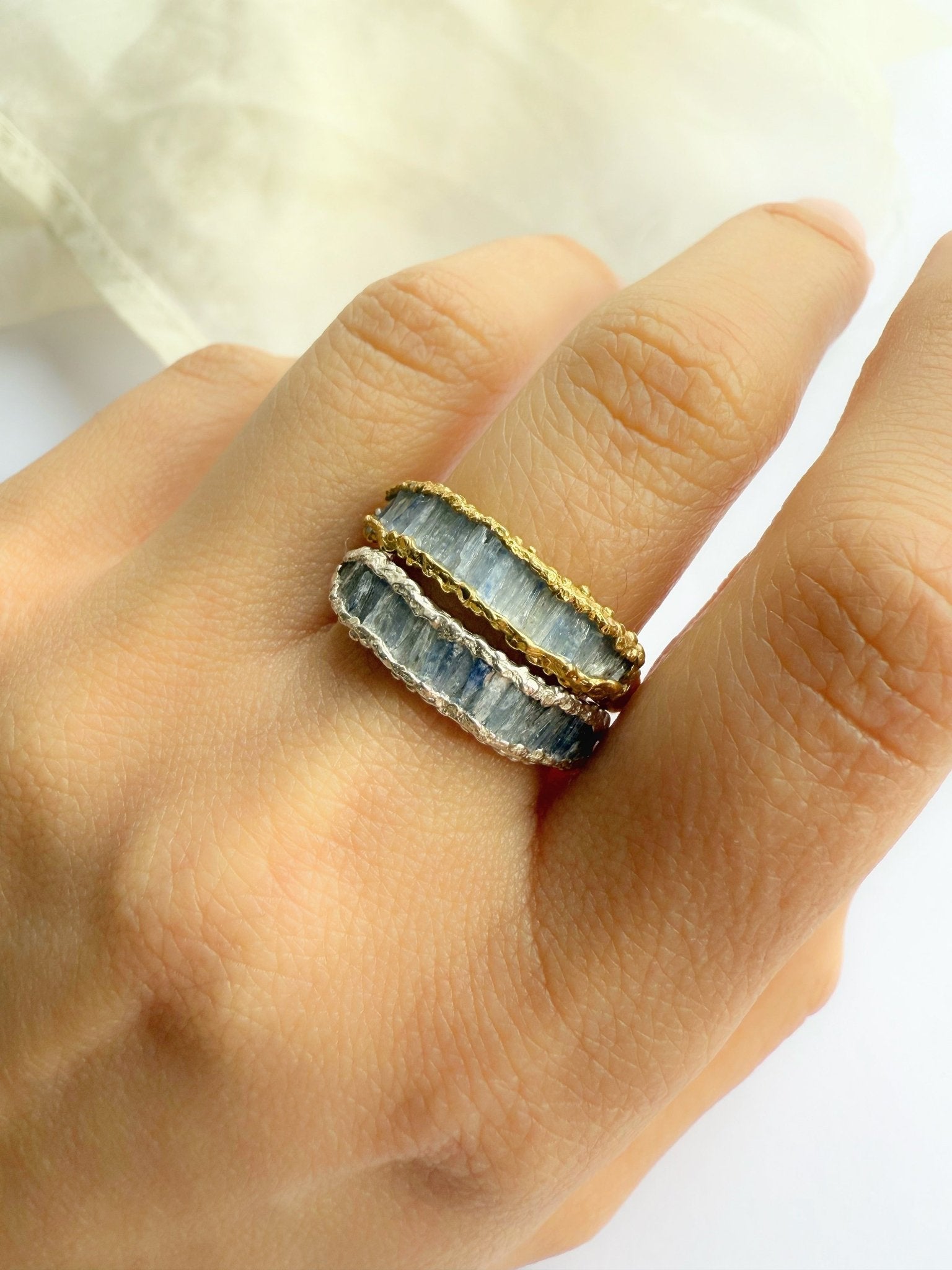 Kyanite Cigar Band Ring - Oggie and Co