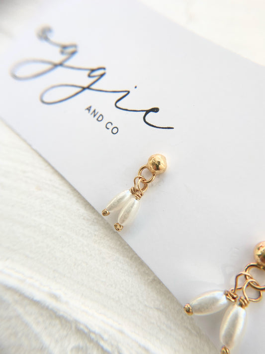 Pearl Drop Earrings - Gold Plated