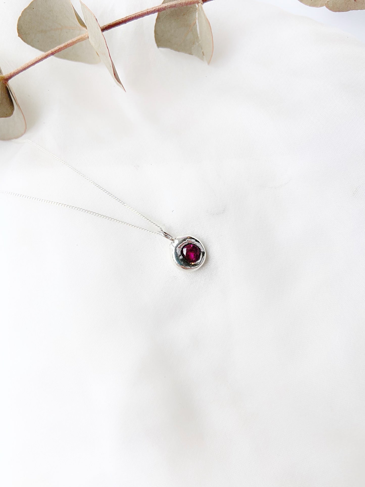 Ruby Cluster Necklace