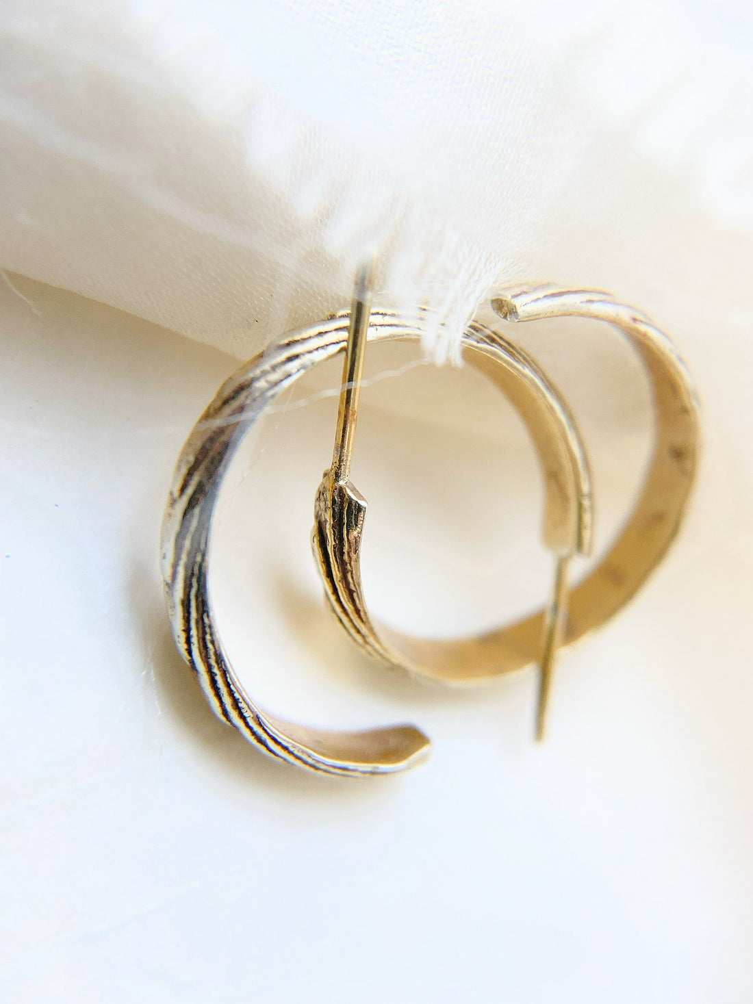 Gold Earring Hoops Made from Cuttle Fish 