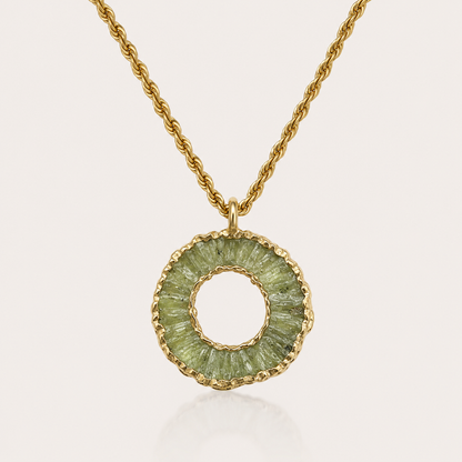 Kyanite Halo Necklace - Green