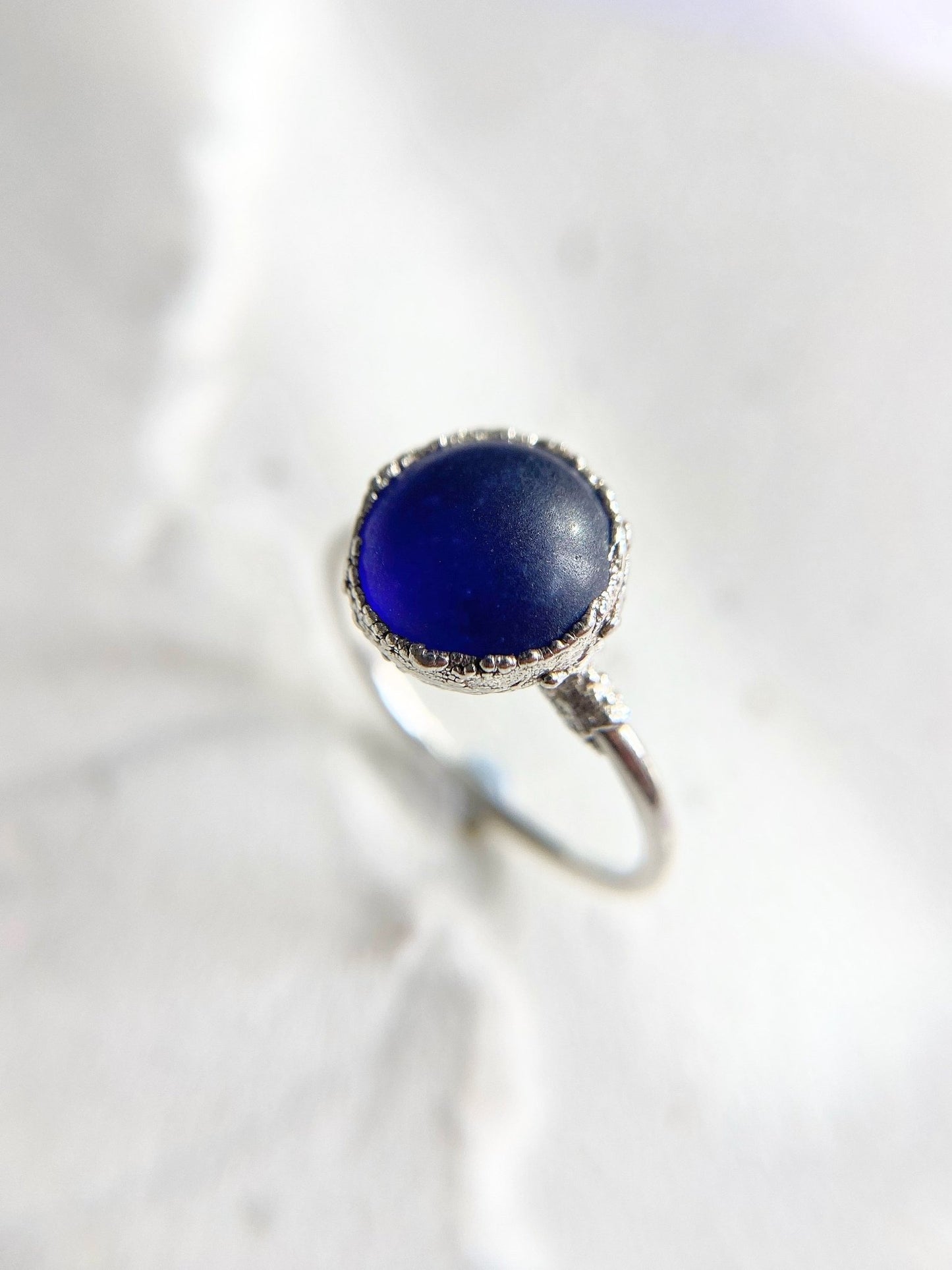 Blue Sea Glass Ring - Oggie and Co