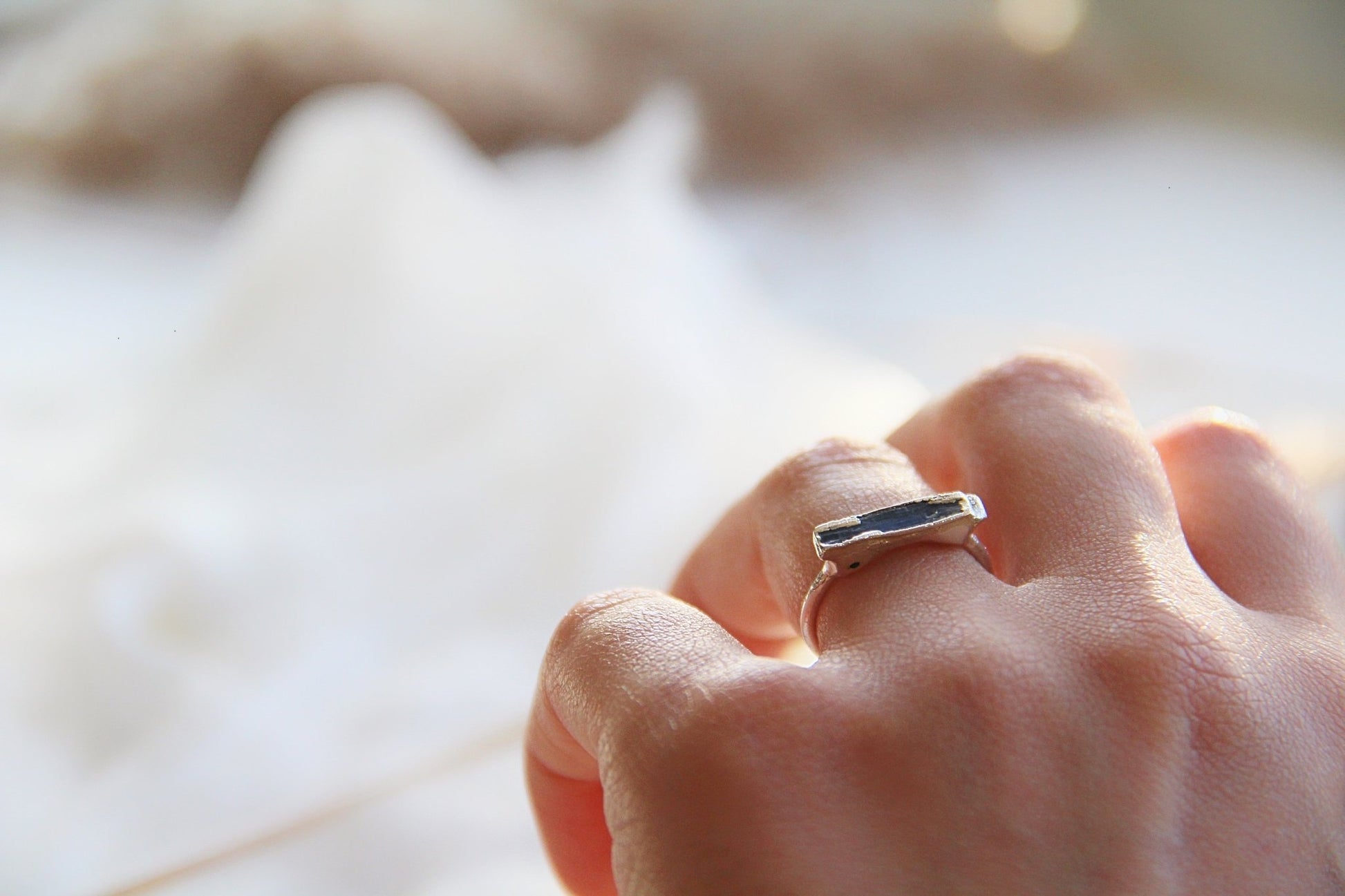 Elegant Blue Bar Ring - Oggie and Co