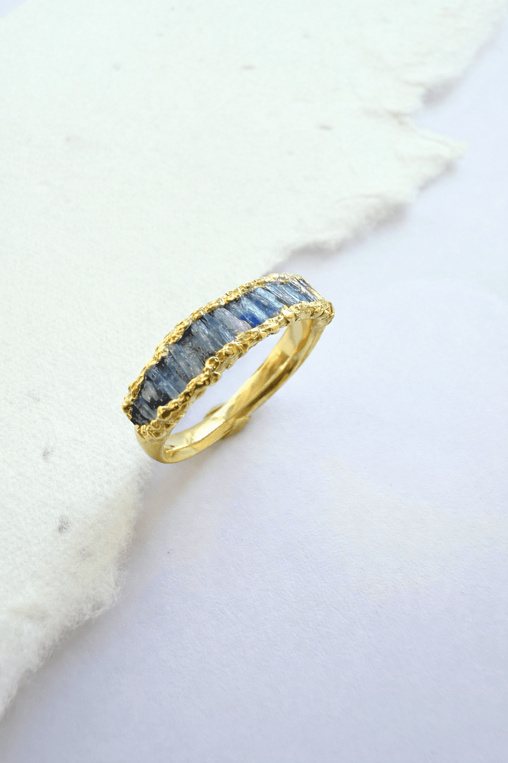 Kyanite Cigar Band Ring - Blue - Oggie and Co
