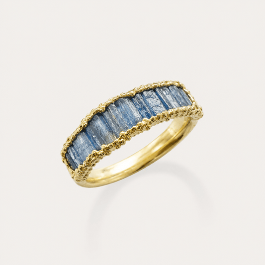 Kyanite Cigar Band Ring - Blue - Oggie and Co
