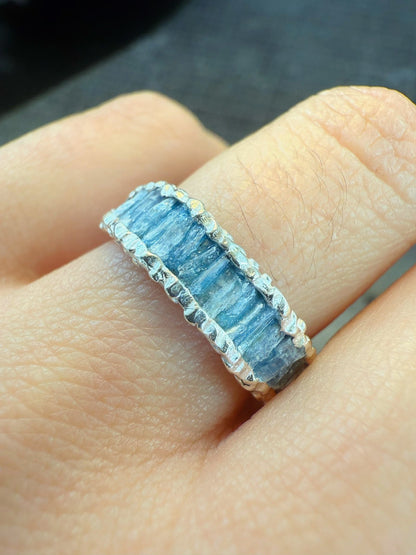 Kyanite Cigar Band Ring - Blue - Oggie and Co