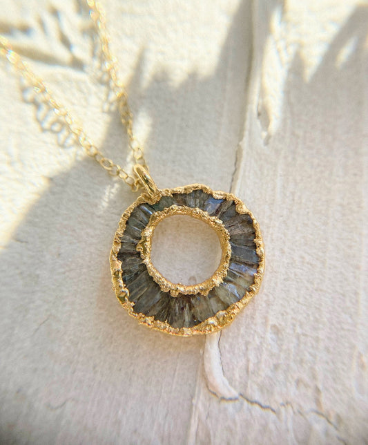 Kyanite Halo Necklace - Oggie and Co