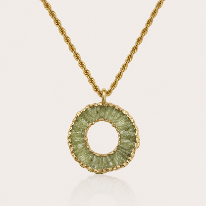 Kyanite Halo Necklace - Green - Oggie and Co