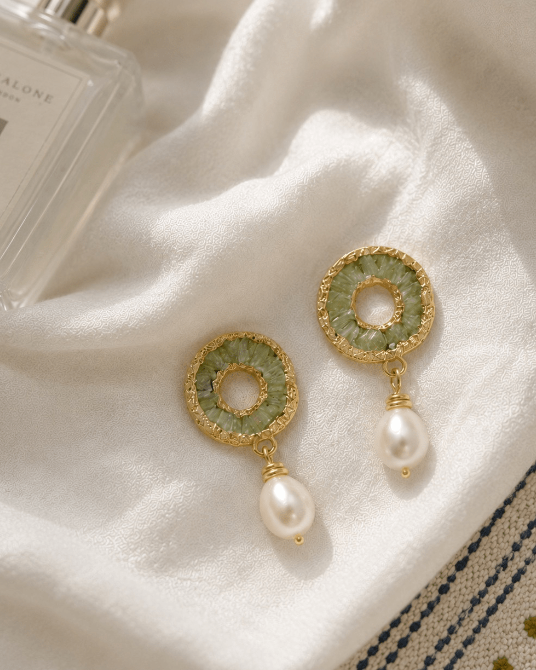Kyanite Pearl Drop Earrings - Oggie and Co