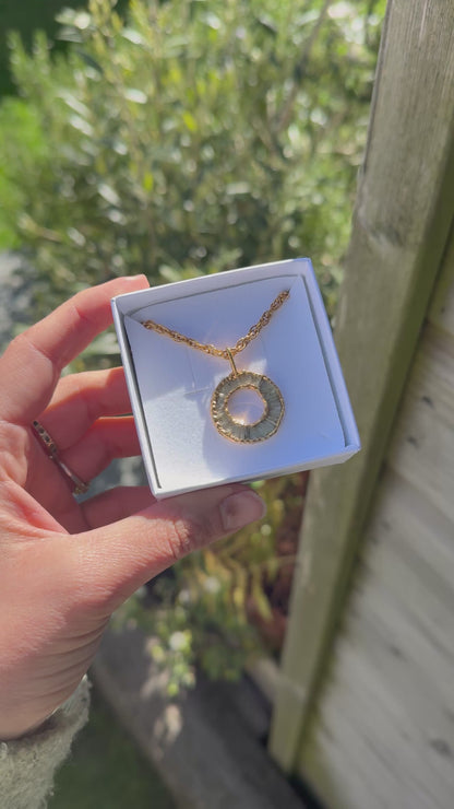 Kyanite Halo Necklace - Green
