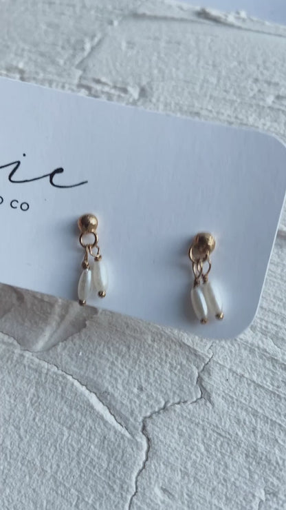 Pearl Drop Earrings - Gold Plated