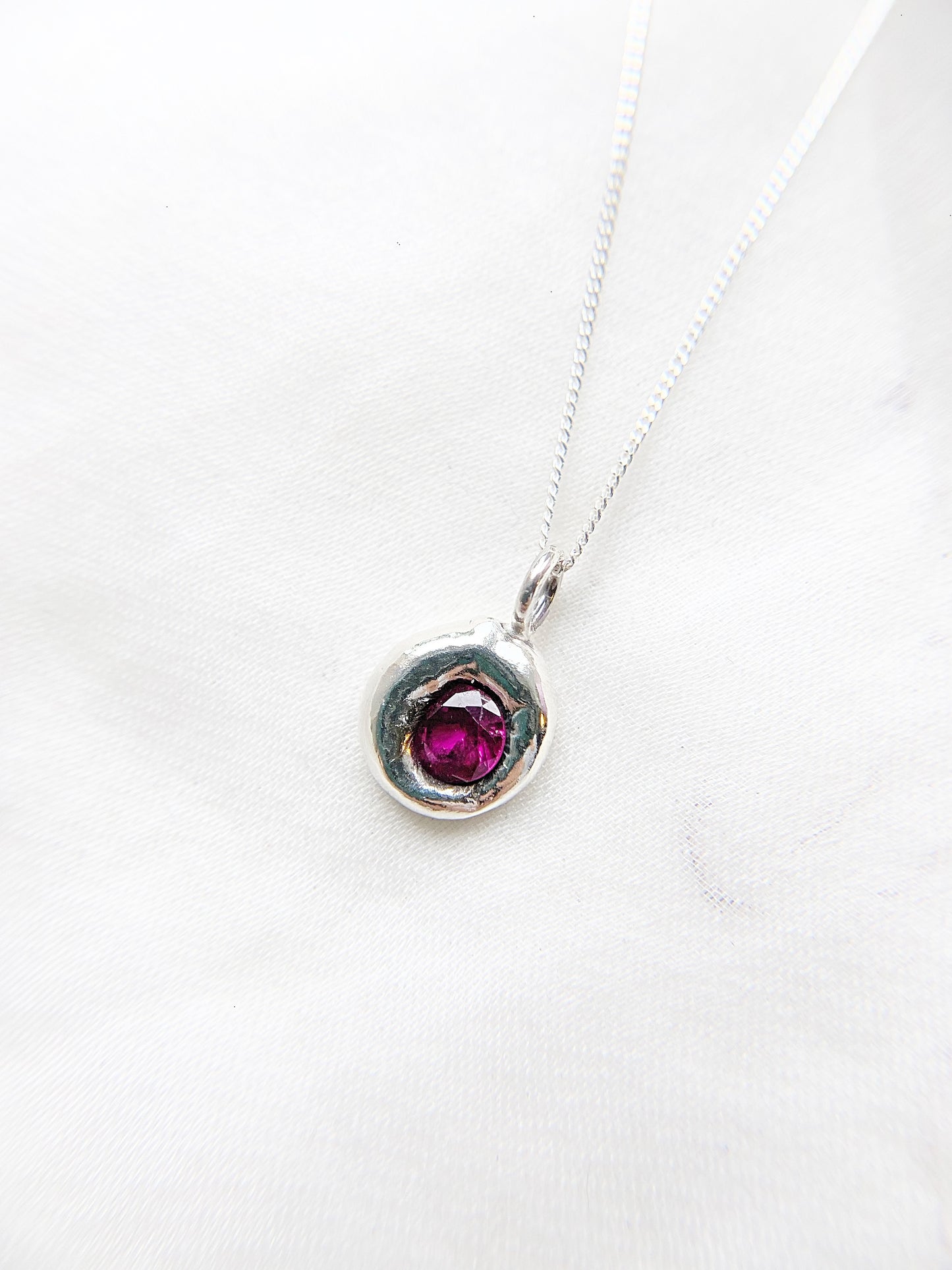 Ruby Cluster Necklace