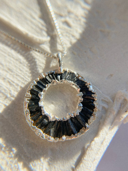 Raw Black Kyanite Necklace