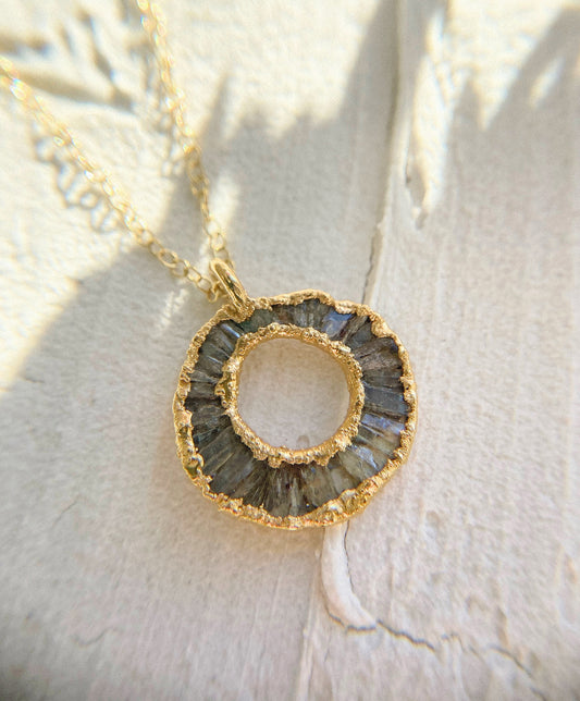 Green Kyanite Necklace - Gold Plated